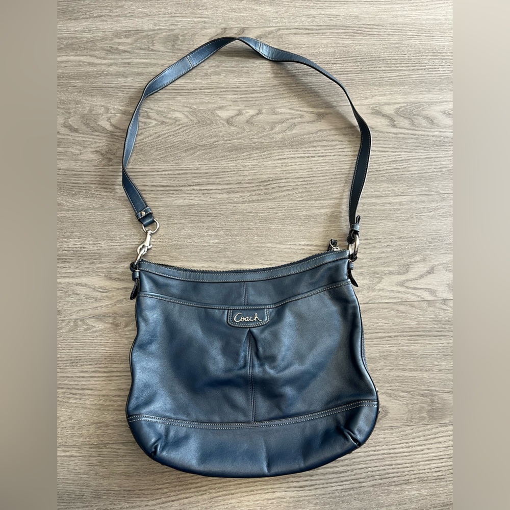 Coach Navy Blue Leather Crossbody Purse